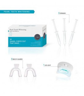 MEILLEURS Teeth Kit de blanchiment avec système LED Light Blue, 3 Gel Seringues, 2 plateaux, Professional 44% de peroxyde d'hydr
