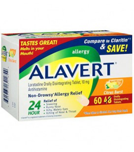 Alavert 24 heures non-Drowsy Allergy Relief (60-Count Citrus Flavor Burst désintégrant oralement des comprimés)
