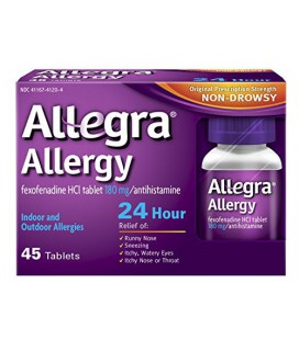 Soulagement des allergies Allegra 24 heures, 180 mg, 45-Count