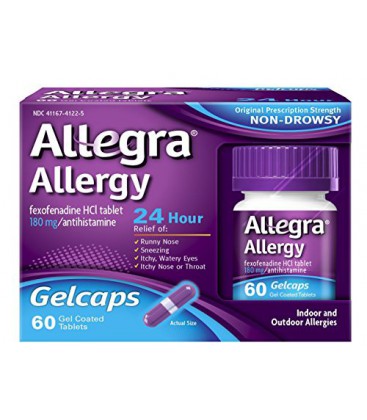 Allegra Allergie 24 heures Gelcaps, 60 Count