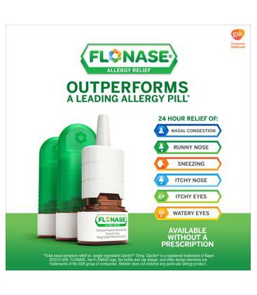 Flonase Allergy Relief Spray Nasal, 120 Count Paquet de 3, Flonase-wr