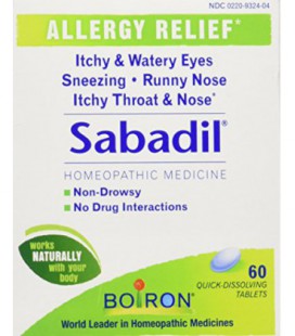 BOIRON médecine homéopathique Sabadil comprimés pour le rhume des foins et les allergies, boîtes 60-Count (Pack de 3)