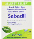 BOIRON médecine homéopathique Sabadil comprimés pour le rhume des foins et les allergies, boîtes 60-Count (Pack de 3)
