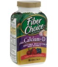 Fiber Choice Fiber Supplement, Sugar-Free Assorted Berry plus Calcium + D, 90-Count Chewable Tablets
