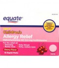 Equate Allergy Relief de 18ct pour les enfants (saveur de cerise) Comparer à Benadryl Allergy FastMelt pour enfants