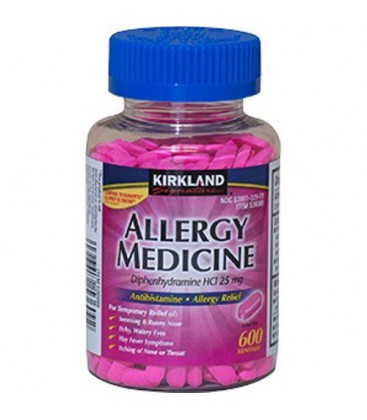 Diphenhydramine HCI 25 Mg - Kirkland Marque - Allergie Médecine et AntihistamineCompare à Active Ingredient de Benadryl®