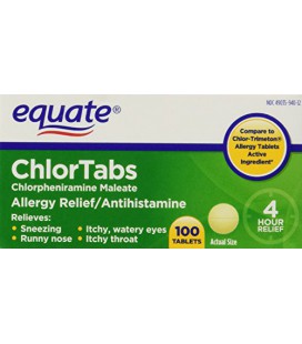 Equate: Chlortabs comprimés antihistaminique, 100 Ct