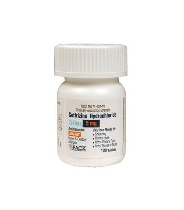 Zyrtec Cetirizine Hydrochloride 5 mg, 100 comprimés