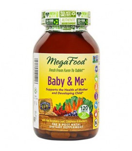 MegaFood - Baby &amp; Me, prénatale et postnatale Soutien pour Mother &amp; Baby, 120 comprimés (FFP)