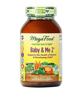 MegaFood - Baby &amp; Me 2, Les éléments nutritifs clés de l'état civil à prénatal Soutien de la mère et bébé, 120 comprimés