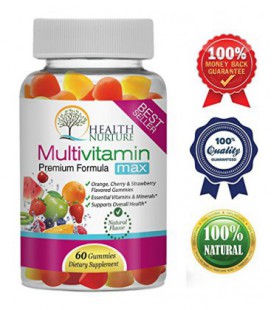 NURTURE SANTÉ MULTIVITAMIN MAX - Gummy vitamines pour les hommes et les femmes contient des minéraux essentiels et des vitamines