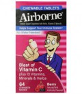 Airborne Vitamine C 1000mg Supplement Soutien immunitaire, comprimés à croquer, Berry, 64 Count
