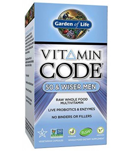 Supplément Garden of Life végétarien multivitamines pour les hommes - Vitamin Code 50 &amp; Raw Whole Food vitamine Wiser Hommes