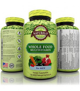 NATURELO Whole Food multivitamines pour les hommes - Number 1 Classé - Natural Vitamines, minéraux, antioxydants, extraits organ