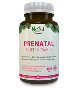 Une fois par jour prénatale multivitamines w / Probiotiques, methylfolate, fruits et légumes biologiques, Enzymes, choline - Tri