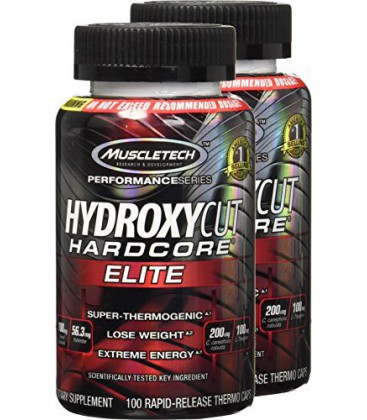 Hydroxycut Hardcore Elite 100 capsules, Pack de 2 boites