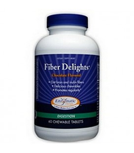 Enzymatic Therapy Fiber Delights Chocolate Chewables, 60 Tablets (Pack of 2)