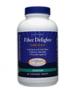 Enzymatic Therapy Fiber Delights Vanilla Chewables, 60 Tablets (Pack of 2)