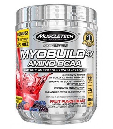 Myobuild 4X Amino-BCAA Fruit Punch (11.71 oz)