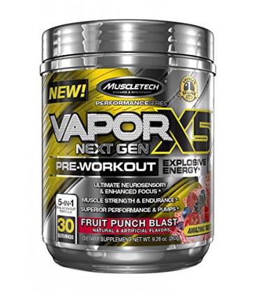 Vapor X5 Next Gen formule pré-entrainement en poudre, Fruit Punch (263 g)