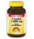 Nature's Life L-Lysine Tablets, 1000 Mg, 250 Count