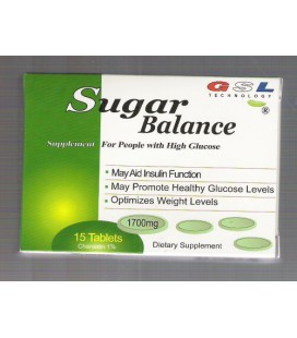 Sugar Balance Supplement for People with High Glucose 1700 Mg 15 Tablets Per Box (3 Pack) By GSL