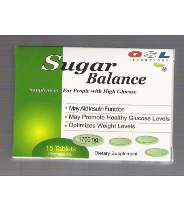 Sugar Balance Supplement for People with High Glucose 1700 Mg 15 Tablets Per Box (3 Pack) By GSL