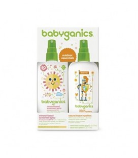 Babyganics Mineral-Based Baby Sunscreen Spray SPF 50, 6oz Spray Bottle + Natural Insect Repellent 6oz Spray Bottle Combo Pack