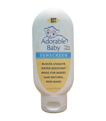 Adorable Baby All Natural Sunscreen SPF 30+ Non-Nano Zinc Oxide UVA/UVB 4.3oz By Loving Naturals