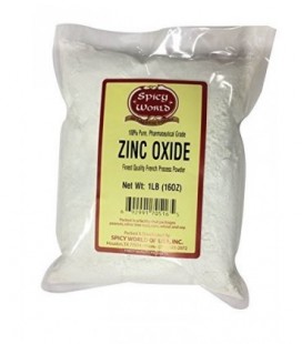 Spicy World Zinc Oxide 1 Pound Bag - NON NANO - 100% Pure Pharmaceutical Grade - Perfect for Sunscreen WLM