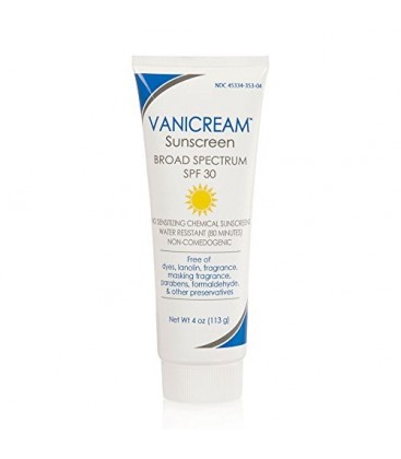 Vanicream Sunscreen SPF 30, with Zinc Oxide and Titanium Dioxide, for Sensitive Skin, 4 Ounce