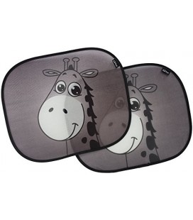 Car sun shades, premium giraffe design sunshade by EZ-Bugz, 2 pieces, shade & protect baby infant child, block UV rays