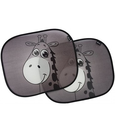 Car sun shades, premium giraffe design sunshade by EZ-Bugz, 2 pieces, shade & protect baby infant child, block UV rays