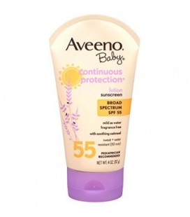 Aveeno Baby Continuous Protection Lotion Sunscreen With Broad Spectrum SPF 55, 4 Oz