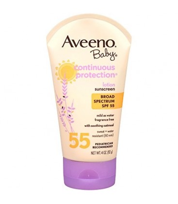 Aveeno Baby Continuous Protection Lotion Sunscreen With Broad Spectrum SPF 55, 4 Oz