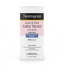 Neutrogena Pure & Free Baby Faces Ultra Gentle Sunscreen Broad Spectrum SPF 45+, 2.5 Oz (Pack of 3)