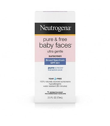 Neutrogena Pure & Free Baby Faces Ultra Gentle Sunscreen Broad Spectrum SPF 45+, 2.5 Oz (Pack of 3)