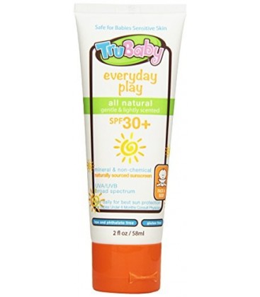 TruBaby Everyday Play, Mineral Sunscreen SPF 30, Broad Spectrum, Light Citrus Scent, 2 Oz