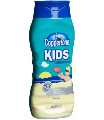 Coppertone Kids Sunscreen Lotion, SPF 70+, 8-Ounce Bottles (Pack of 2)