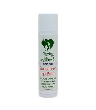 Loving Naturals Clear Lips All Natural Sunscreen Lip Balm SPF 30+ Non-Nano Zinc Oxide UVA/UVB