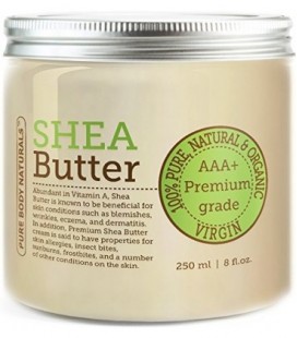 Pure Body Naturals AAA+ Unrefined Organic Shea Butter, 8 Ounce