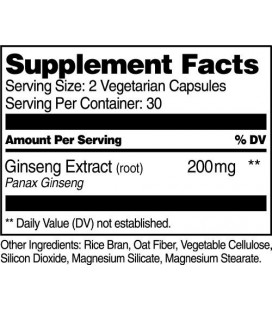 21st Century Ginseng Extract Veg-Capsules, 60-Count