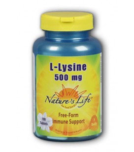 Nature's Life L-Lysine Tablets, 500 Mg, 100 Count (Pack of 2)