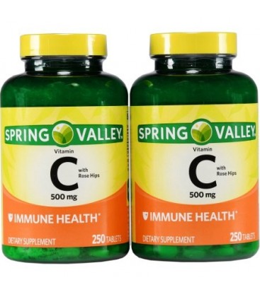 Spring Valley La vitamine C avec des hanches Rose 500 mg 250 Ct Ct 2