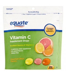 equate Saveurs d'agrumes assortis supplément de vitamine C gouttes 80 count