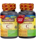 Nature Made Vitamine C 500 mg à croquer Des comprimés à deux lits Paquet 60 ct ct Dietary Supplement 2