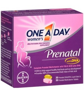 One A Day prénatale DHA multivitamines comprimés et liquides Gels de femmes 30 30 (30 gels liquides DHA - EPA et 30 comprimés