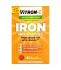 Vitron-C Suractivé Fer Plus Vitamine C comprimés enrobés de suppléments alimentaires 60 ct