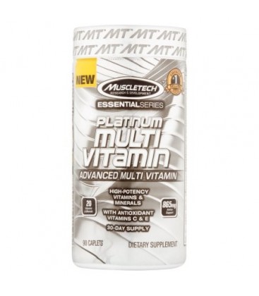 MuscleTech Essential Series Platinum multivitamines Caplets 90 count