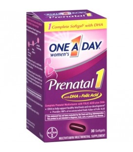 One A Day prénatale Femmes 1 avec DHA et acide folique multivitamines - Supplément Multiminéraux 30 count